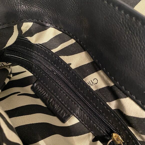 Cynthia Rowley Pebbled Black Leather Crossbody Shoulder bag Chain Strap - Picture 6 of 8